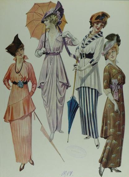 Das Foto zeigt Modelle der Damensommermode 1914 aus Buttericks Moden-Revue von 1914