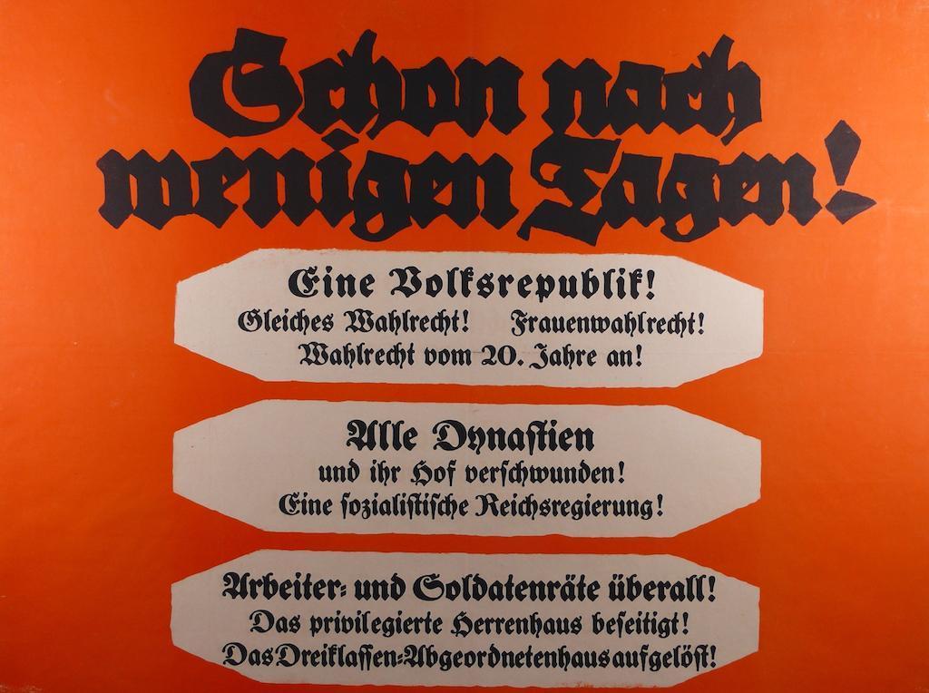 Abgebildet ist das Revolutionsplakat des Frankfurter Arbeiter- und Soldatenrates von 1918